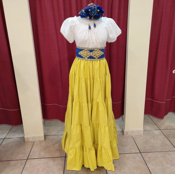 Falda Modelo CANASTERA (Talla 36) Amarillo Lunar Negro - Imagen 2