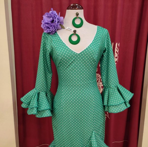 Modelo ALAJARAFE (Talla 38) Verde Esmeralda Lunar Blanco - Imagen 4
