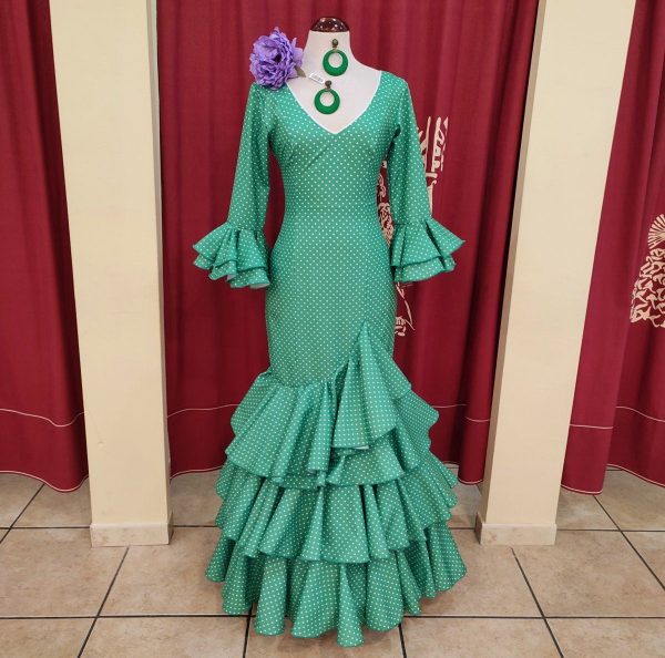 Modelo ALAJARAFE (Talla 38) Verde Esmeralda Lunar Blanco - Imagen 3