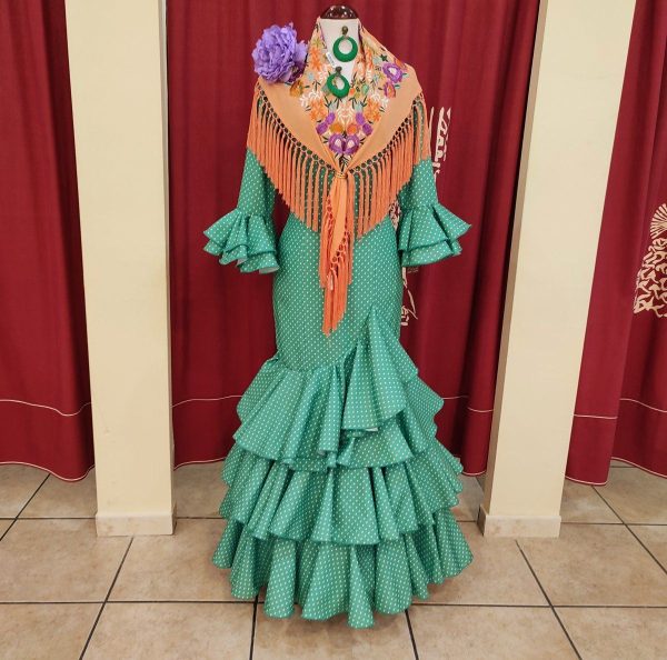 Modelo ALAJARAFE (Talla 38) Verde Esmeralda Lunar Blanco
