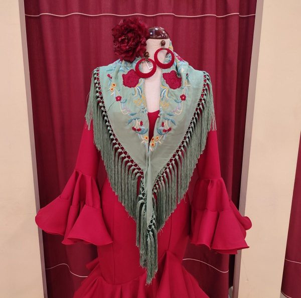 Vestido Flamenca CARLOTA (Talla 52) Rojo - Imagen 2