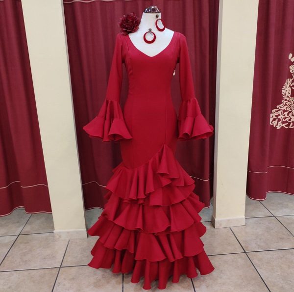 Vestido Flamenca CARLOTA (Talla 52) Rojo - Imagen 3
