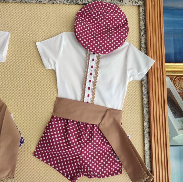 Conjunto Modelo MATEOS Granate Lunar Blanco