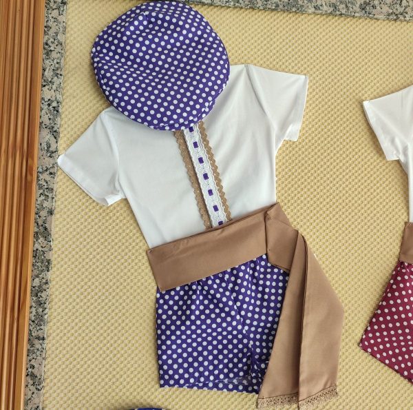 Conjunto Modelo MATEOS Morado Lunar Blanco
