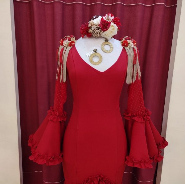 Vestido Flamenca NURIA Rojo - Imagen 2