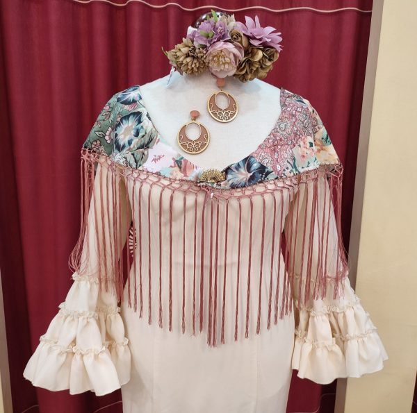 Vestido Flamenca RUBI Beige - Imagen 2