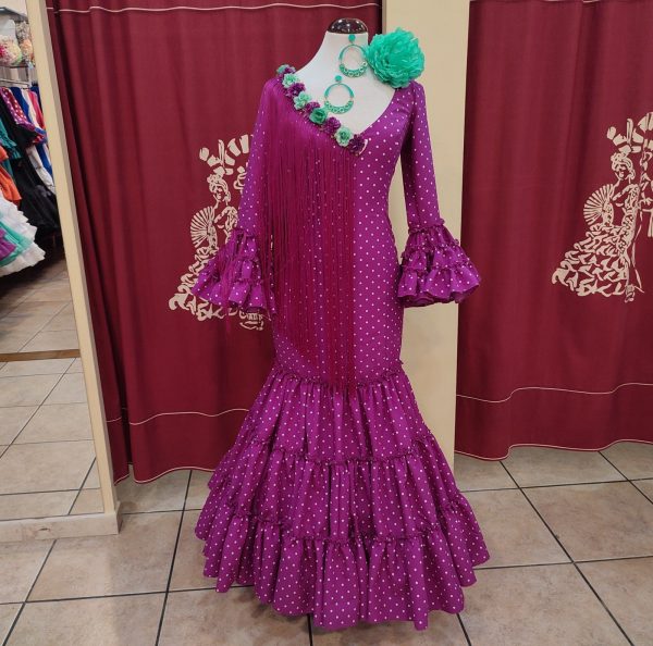 Vestido Flamenca RUBI Buganvilla Lunar Micro Blanco