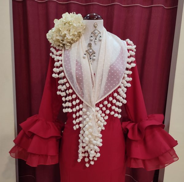 Vestido Flamenca CAYETANA Rojo - Imagen 2