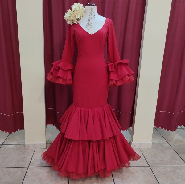 Vestido Flamenca CAYETANA Rojo - Imagen 3