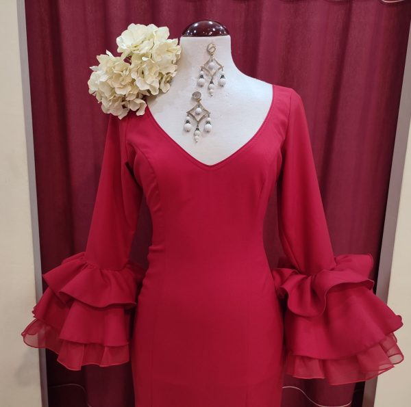 Vestido Flamenca CAYETANA Rojo - Imagen 4