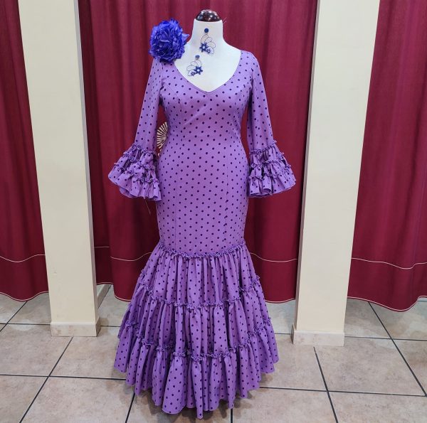 Vestido Flamenca RUBI Malva Lunar Morado - Imagen 4