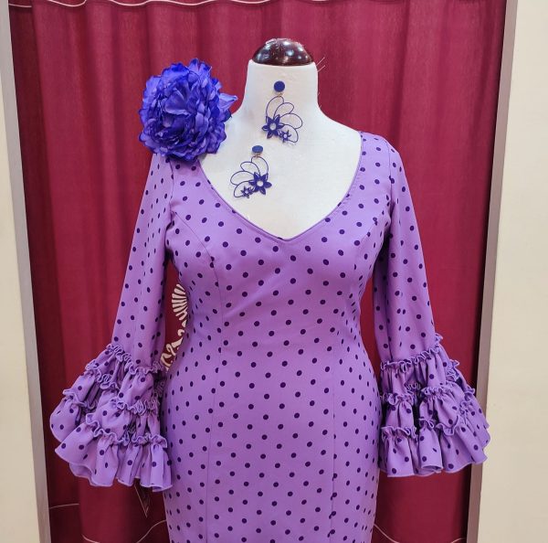 Vestido Flamenca RUBI Malva Lunar Morado - Imagen 3