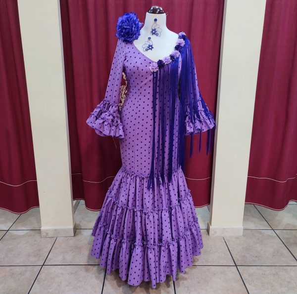 Vestido Flamenca RUBI Malva Lunar Morado