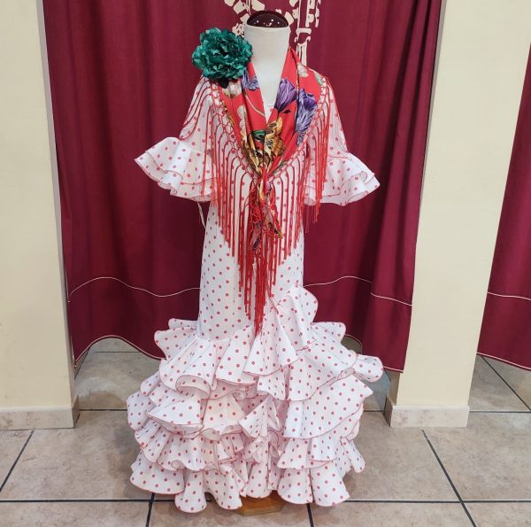 Modelo EVITA NIÑA Blanco Lunar Coral