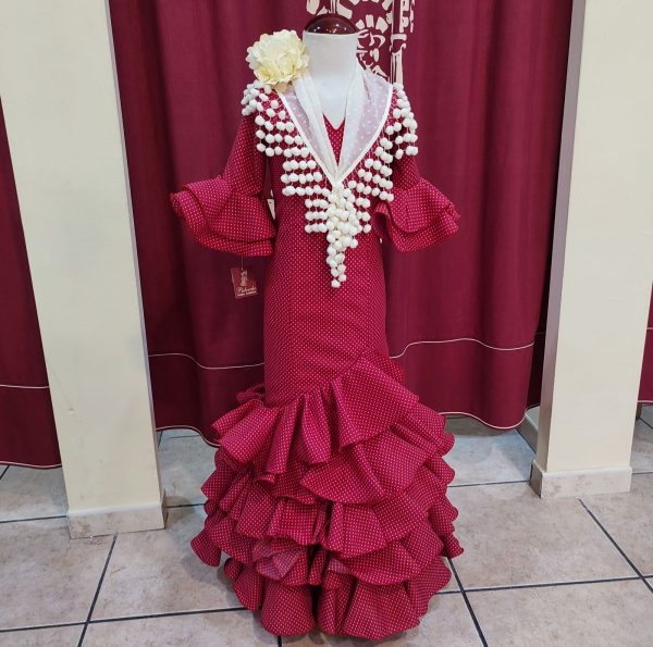 Modelo EVITA NIÑA Rojo Lunar Micro Blanco