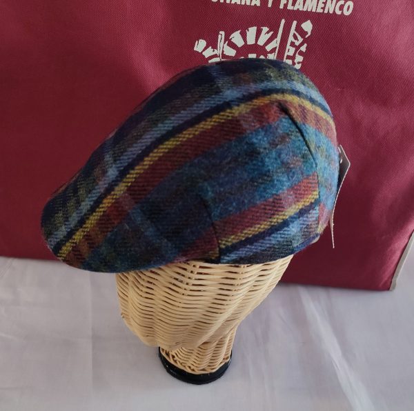 Gorra Modelo RAUL (56/57/59) Cuadros Escoces Marino-Granate - Imagen 2
