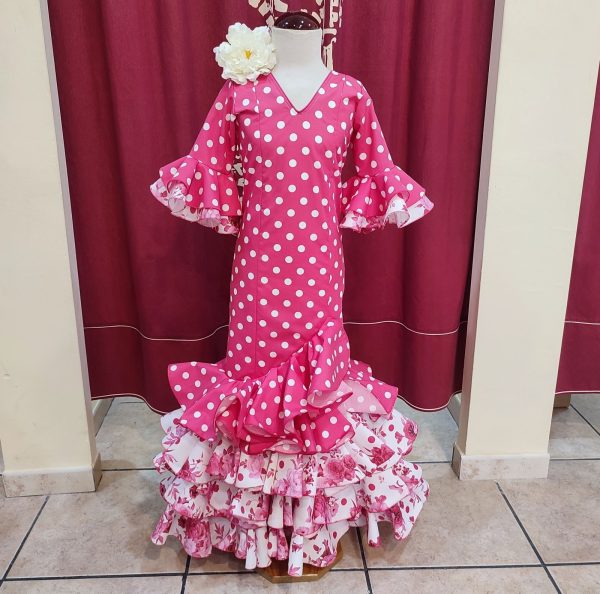 Modelo EVITA NIÑA COMBINADO Fucsia Lunar Blanco-Estampado - Imagen 2