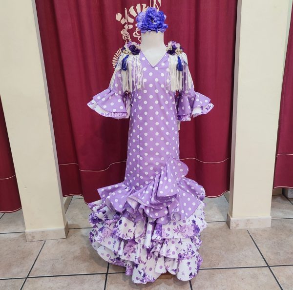 Modelo EVITA NIÑA COMBINADO Malva Lunar Blanco-Estampado