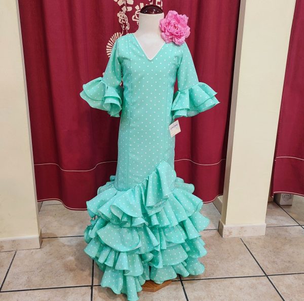 Modelo EVITA NIÑA Verde Agua Lunar Blanco - Imagen 2