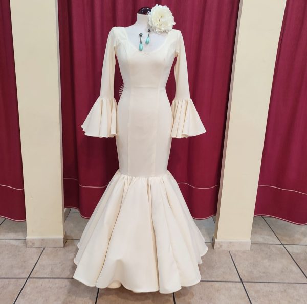 Vestido Flamenca TERESA Beige - Imagen 3