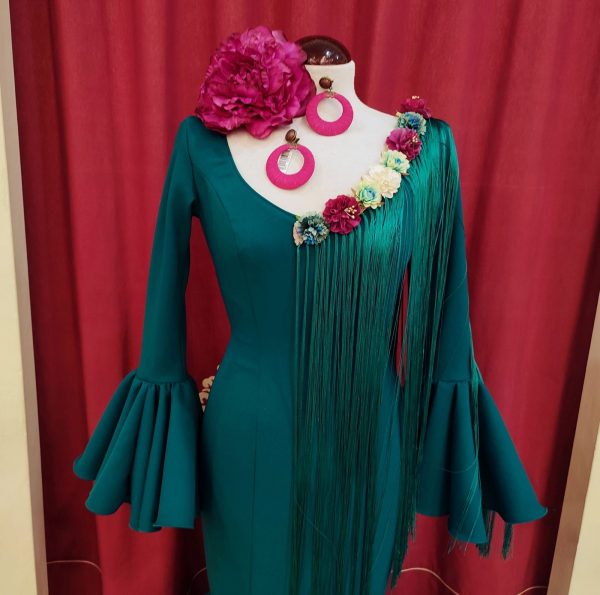 Vestido Flamenca TERESA Aguamarina - Imagen 2