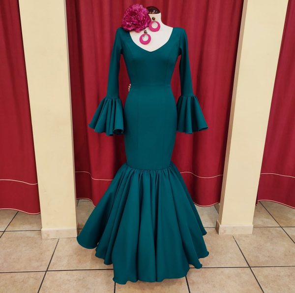 Vestido Flamenca TERESA Aguamarina - Imagen 3