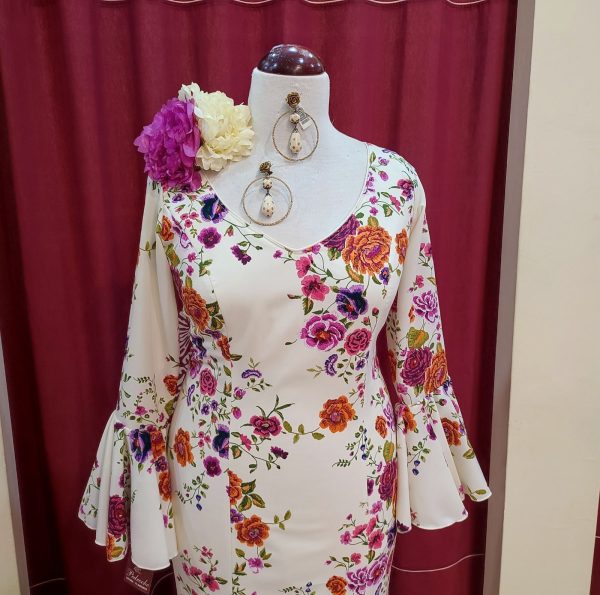Modelo ROSALEDA Estampado Beige-Mostaza - Imagen 4