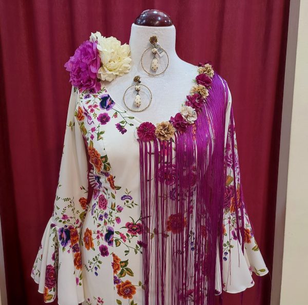 Modelo ROSALEDA Estampado Beige-Mostaza - Imagen 2