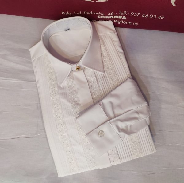 Camisa Modelo IZNAJAR CAMPERO ADULTO Doble Circulos Blanca