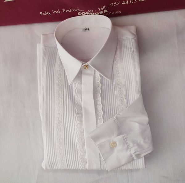 Camisa Modelo IZNAJAR CAMPERO INFANTIL Punto Doble Blanca