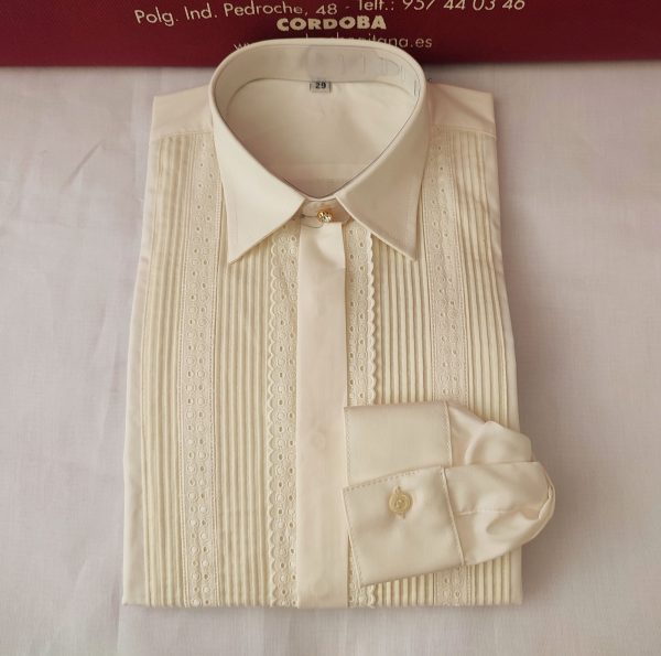 Camisa Modelo IZNAJAR CAMPERO INFANTIL Doble Circulos Beige