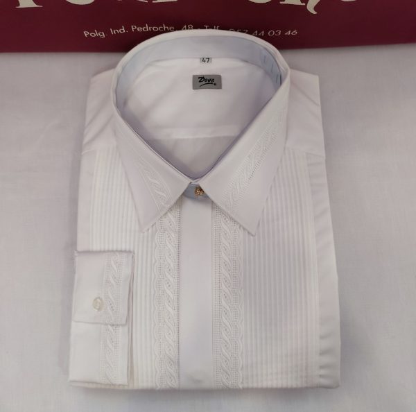 Camisa Modelo IZNAJAR CAMPERO ADULTO Ondas Puño Blanca