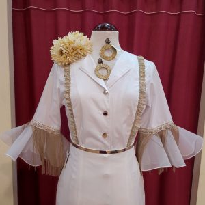 Camisa CARLA FLECOS Blanca-Transparencias