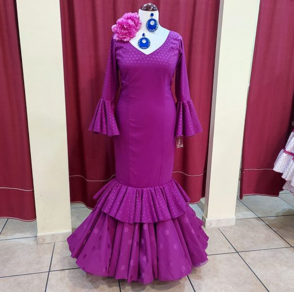 Vestido ROSALEDA BRILLO Combinado Buganvilla - Imagen 3