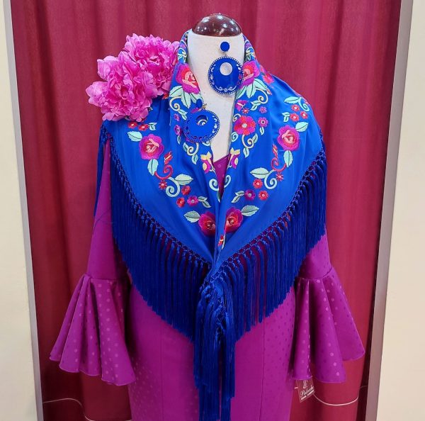 Vestido ROSALEDA BRILLO Combinado Buganvilla - Imagen 2