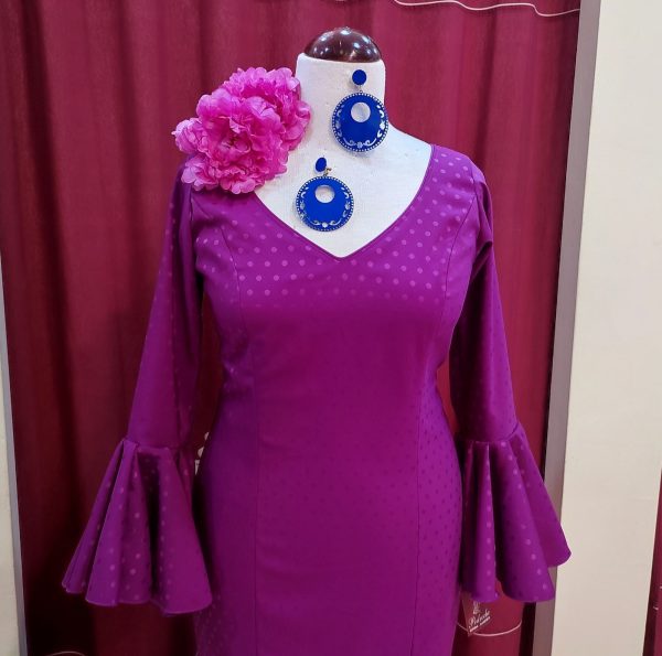 Vestido ROSALEDA BRILLO Combinado Buganvilla - Imagen 4