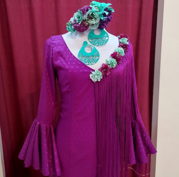 Vestido ROSALEDA BRILLO Buganvilla - Imagen 2