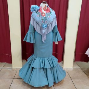Vestido ROSALEDA BRILLO Celeste Palido