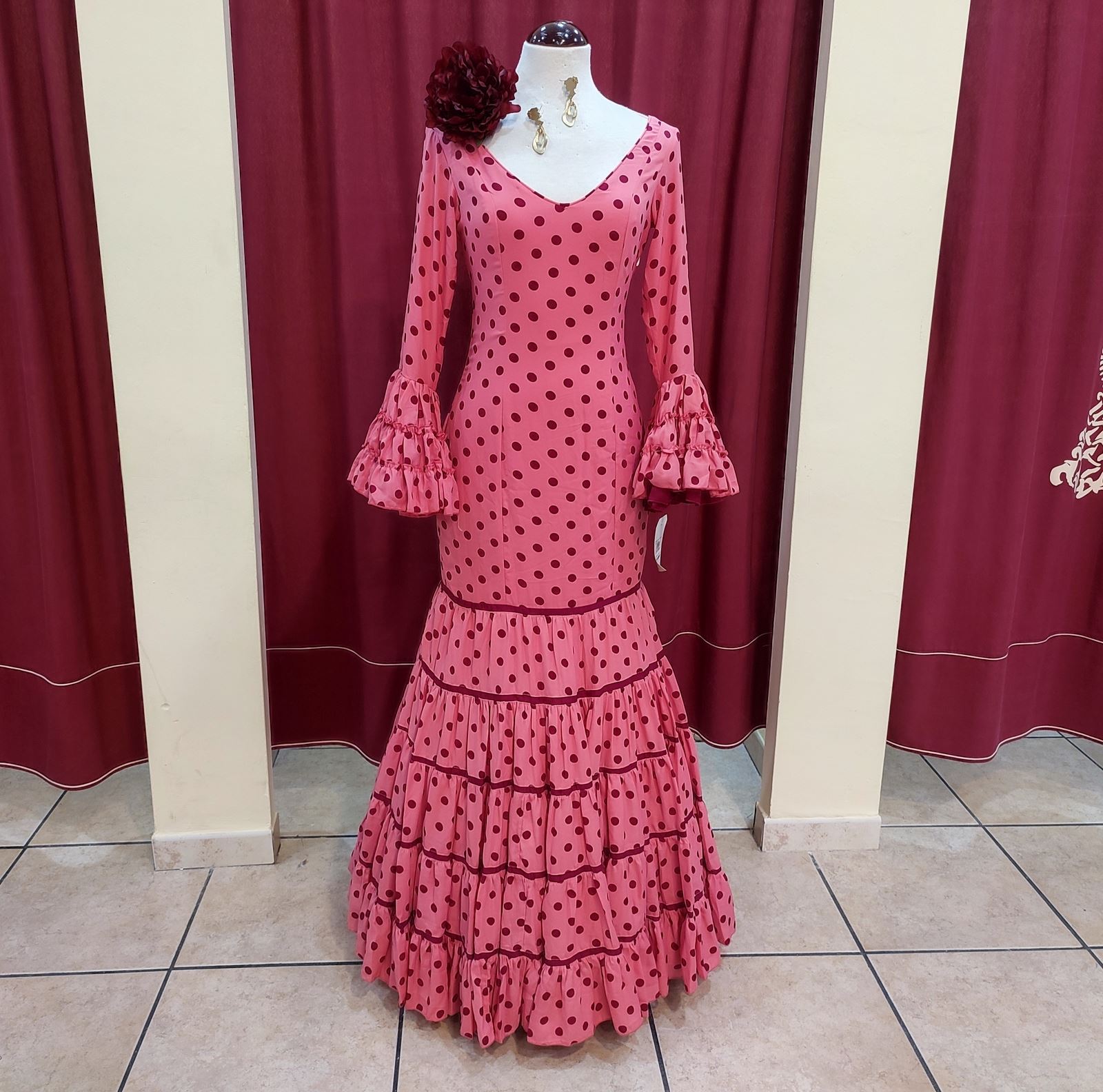 Vestido Flamenca MADROÑERA Coral Lunares - Imagen 3