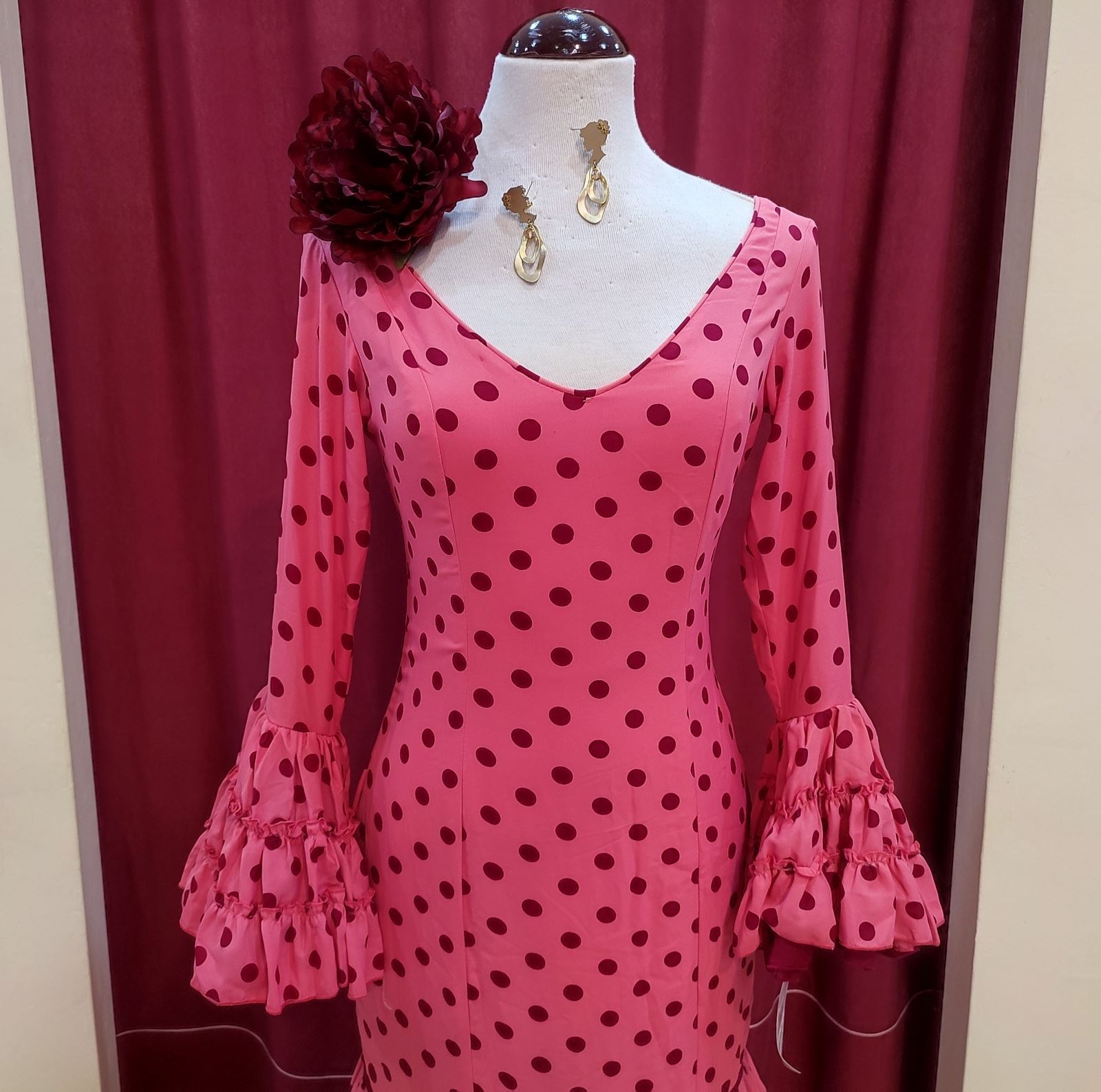 Vestido Flamenca MADROÑERA Coral Lunares - Imagen 4