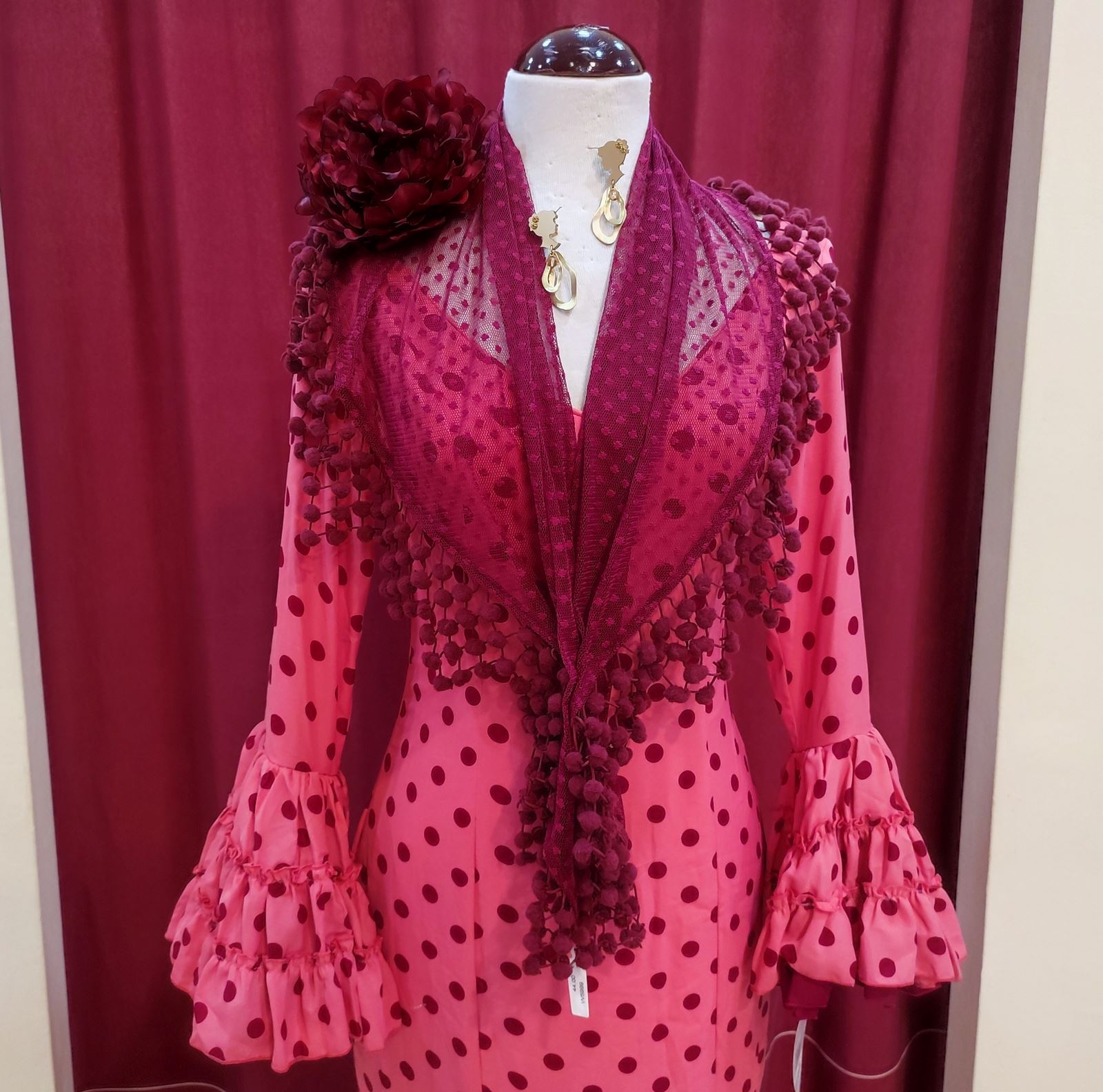 Vestido Flamenca MADROÑERA Coral Lunares - Imagen 2