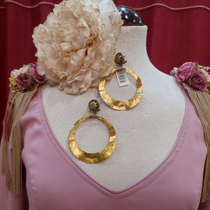 Pendiente Flamenca ARO DORADO Machacado