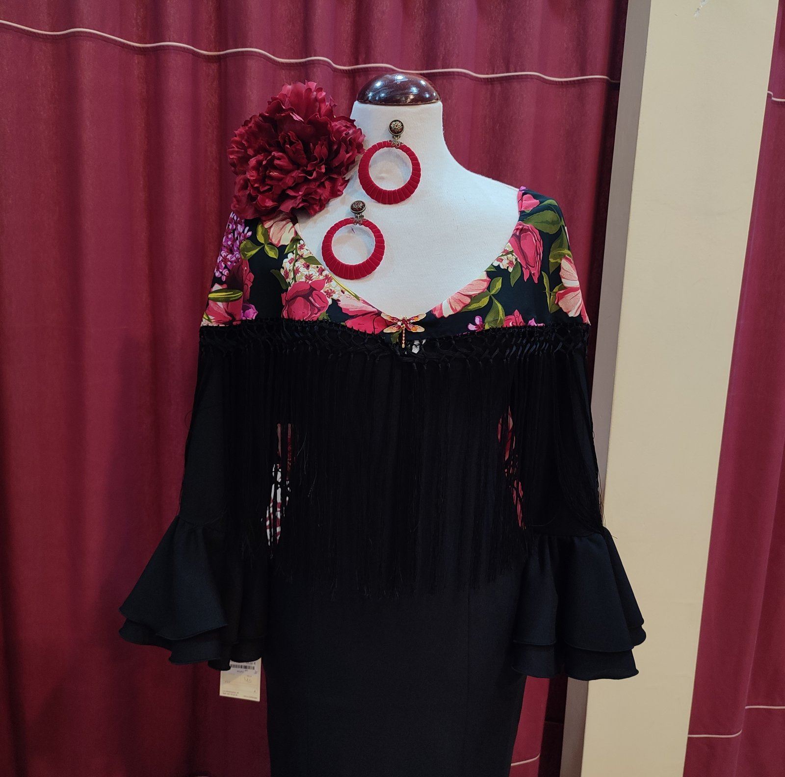 Vestido Flamenca GITANA Negro - Imagen 2