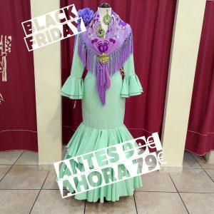 Vestido Flamenca GITANA Verde Manzana