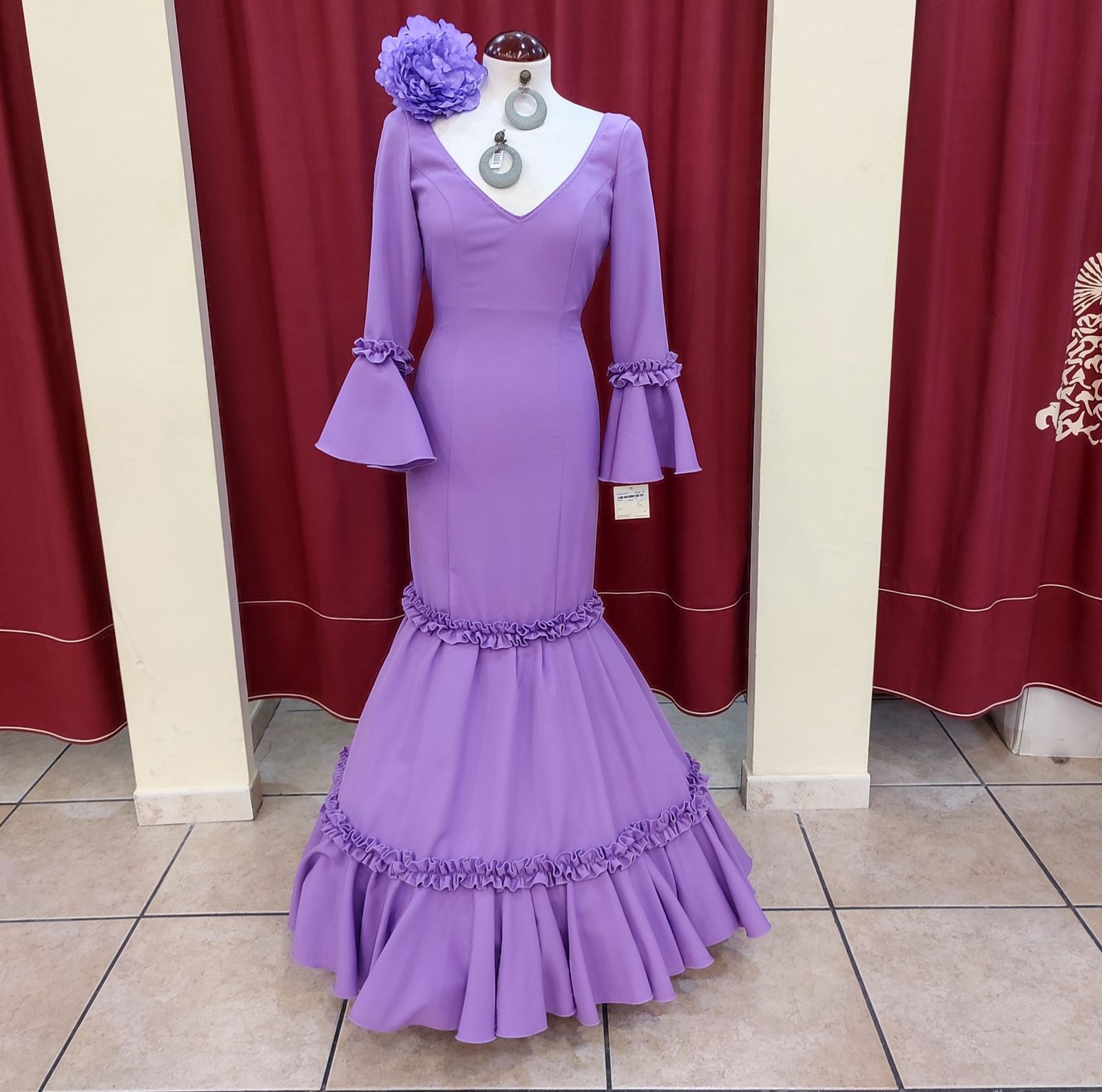 Vestido Flamenca LAVANDA Malva - Imagen 4