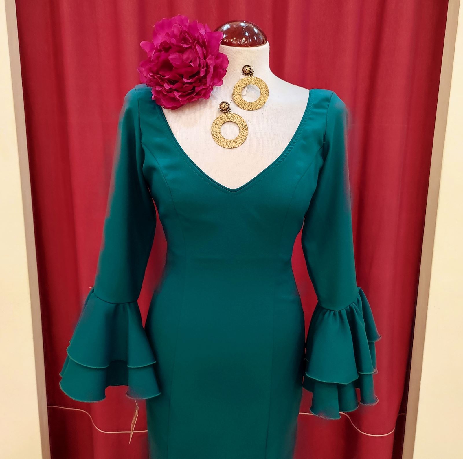 Vestido Flamenca MADRESELVA Aguamarina - Imagen 4