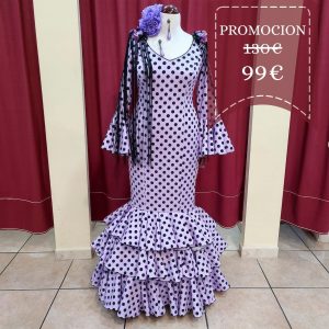 Vestido Flamenca MONTILLA Malva Lunar Negro