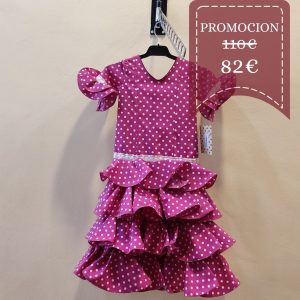 Vestido Flamenca Niña NOA Buganvilla Lunar Beige
