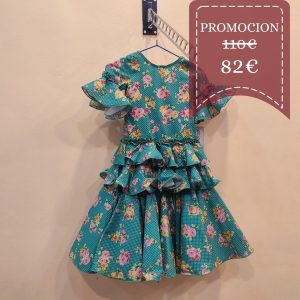 Vestido Flamenca Niña FRANCESILLA Estampado Aguamarina