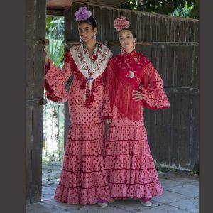 Vestido Flamenca MADROÑERA Coral Lunares